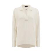 V-hals gebreide kleding Fabiana Filippi , Beige , Dames