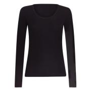 Bernice Neck Tee Zwart Agolde , Black , Dames