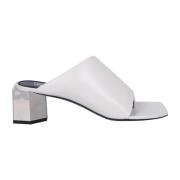 Elegante witte leren sandalen Off White , White , Dames