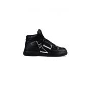 Zwarte High-Top Sneakers met Vltn Logo Valentino Garavani , Black , He...