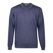 Blauwe Shaved Sweater Drumohr , Blue , Heren