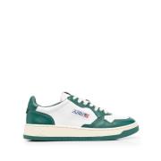 Leren Patch Sneakers Autry , Green , Heren