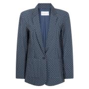 Geometrische Print Valeta Blazer | Blauw Jane Lushka , Blue , Dames