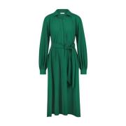 Trendy Groene Carlen Jurk met Gerimpelde Details Jane Lushka , Green ,...