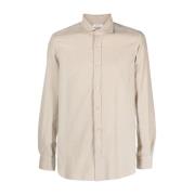 Slim Fit Poplin Overhemd Boglioli , Beige , Heren