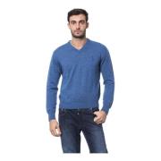 Blue Merino Wool Sweater Billionaire , Blue , Heren
