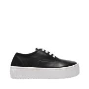 Zwarte Leren Platform Sneakers Marni , Black , Dames