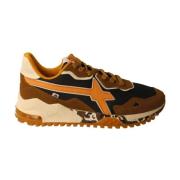 Heren W6Yz Sneakers in Zwart/Bruin/Oranje W6Yz , Brown , Heren
