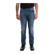 Superior Stretch Straight Jeans Real Wash Roy Roger's , Blue , Heren