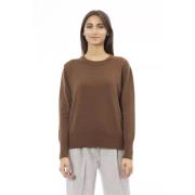 Bruine Cashmere Crew Neck Sweater Alpha Studio , Brown , Dames