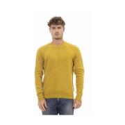Gele Wol Crewneck Sweater Alpha Studio , Yellow , Heren