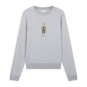 Katoenen sweatshirt met vosprint Maison Kitsuné , Gray , Dames