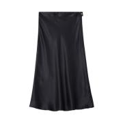 Feestelijke Zwarte Zijden Rok Busnel , Black , Dames