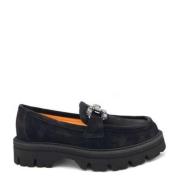 Suède Loafer met Steendetail Mara Bini , Black , Dames