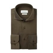 Japanse Gebreide Overhemd - Elegant en Comfortabel Profuomo , Brown , ...