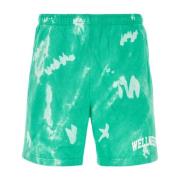 Sportieve Groene Bermuda Shorts van Katoen Sporty & Rich , Green , Her...