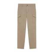 Khaki Stretch Katoenen Cargo Broek Brooks Brothers , Beige , Heren