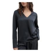 Kelly v-neck blouse Ahlvar Gallery , Gray , Dames