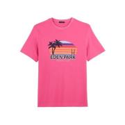 T-shirt Franse flair Eden Park , Pink , Heren