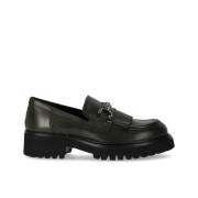 Militair Groene Loafer met Franje en Klem Guglielmo Rotta , Green , Da...