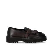 Donkerbruine Loafer met Franje en Gesp Doucal's , Brown , Dames