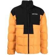 Oranje Logo Cross Block Puffer Jas Marcelo Burlon , Orange , Heren