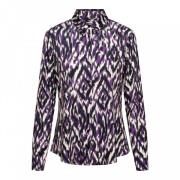 Paarse Ikat Print Blouse met Lange Mouwen &Co Woman , Purple , Dames