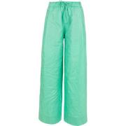 Wijde Broek met Hoge Taille Wheat , Green , Dames