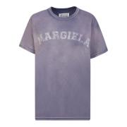 Faded College Logo T-Shirt Maison Margiela , Purple , Dames