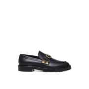 Zwarte platte schoenen met VLogo-handtekening Valentino Garavani , Bla...