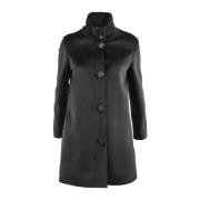 Fluwelen Zwarte Koreaanse Jas RRD , Black , Dames