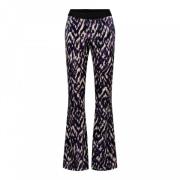 Paarse Ikat Velvet Flare Broek &Co Woman , Purple , Dames