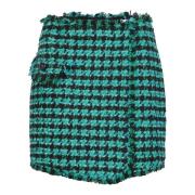 Groene Houndstooth Shorts voor Dames Msgm , Green , Dames