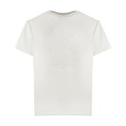Witte Katoenen T-shirt met Nummer Logo Maison Margiela , White , Heren