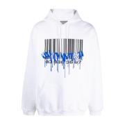 Graffiti Print Hoodie Vtmnts , White , Heren