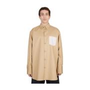 Casual Oversized Shirt JW Anderson , Beige , Heren