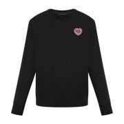 Sweatshirt met logo Moncler , Black , Heren