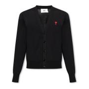 Cardigan met logo Ami Paris , Black , Heren