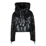 Zwarte gewatteerde hoodie Khrisjoy , Black , Dames