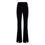 Zwarte Flared Crepe Broek Amen , Black , Dames