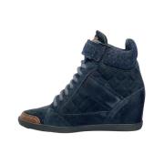 Stijlvolle Enkellaarzen met Platformaccent Santoni , Blue , Dames