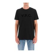 Flocked V.p.c. Logo T-Shirt A.p.c. , Black , Heren