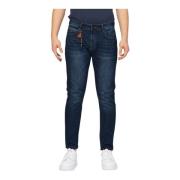 Blauwe Katoenen Jeans met Achterpatch YES ZEE , Blue , Heren