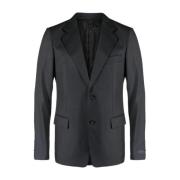 Houtskoolgrijze Wollen Blazer met Revers Lanvin , Gray , Heren