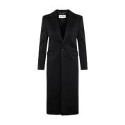 Satijnen jas met knoopsluiting Saint Laurent , Black , Dames