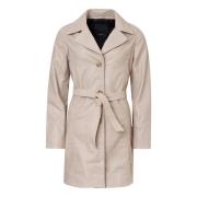 Eenvoudige Knoopsluiting Jas Rockandblue , Beige , Dames