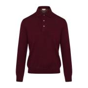 Italiaanse Wol Polo Shirt Gran Sasso , Red , Heren