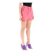 Shorts met elastische tailleband Msgm , Pink , Dames