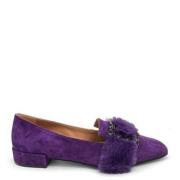 Paarse suède slipper met shearling band Roberto Festa , Purple , Dames