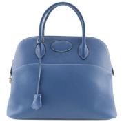Pre-owned Leather handbags Hermès Vintage , Blue , Dames